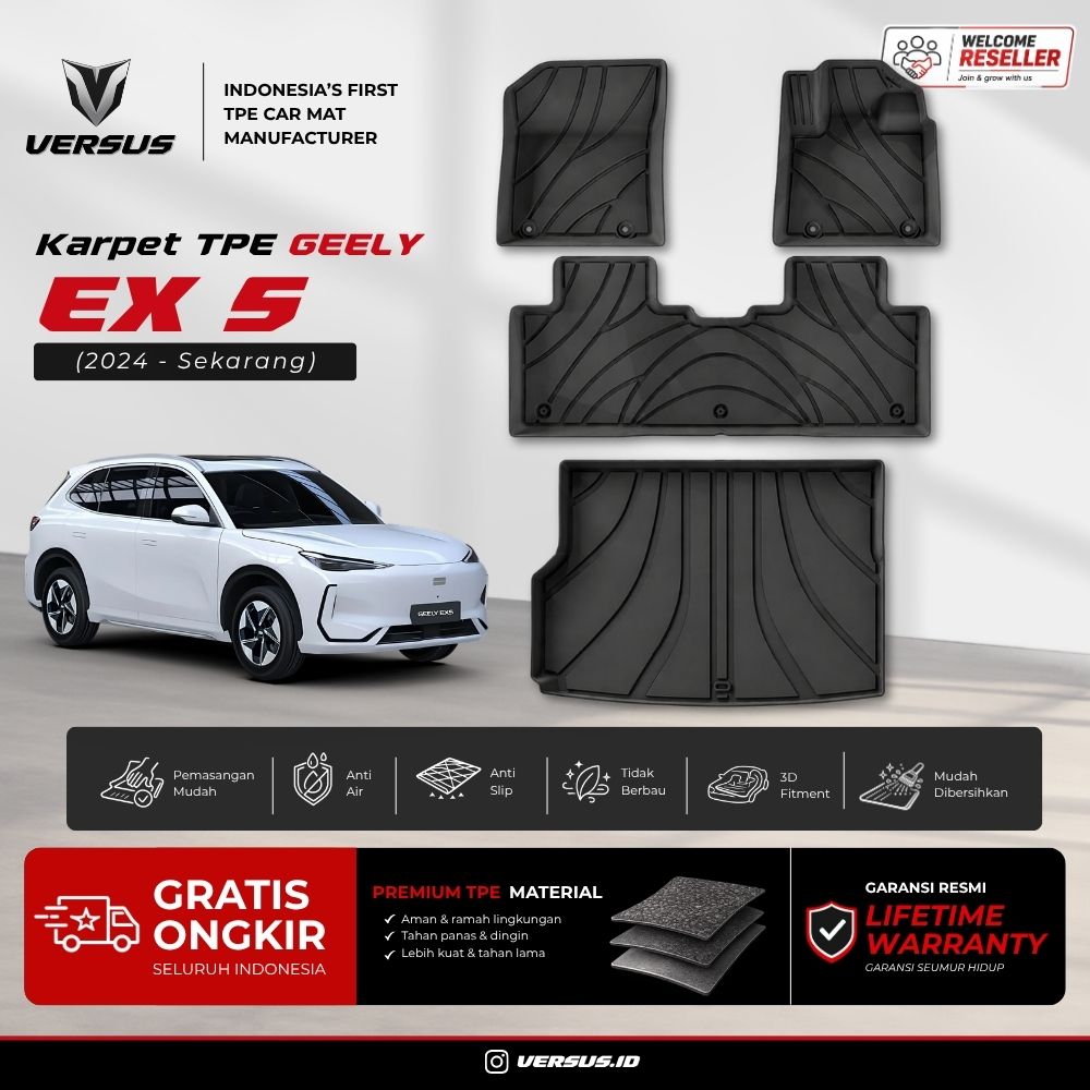 (HARGA PABRIK) Versus Karpet Mobil Geely EX5 2024-Sekarang Bahan TPE