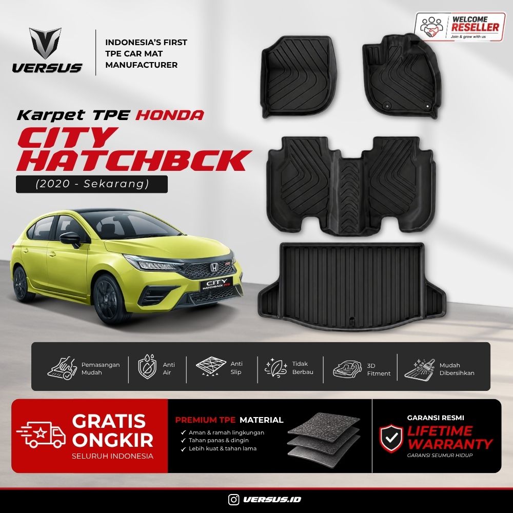(HARGA PABRIK) Versus Karpet Mobil HONDA City Hatchback 2020-Sekarang Bahan TPE