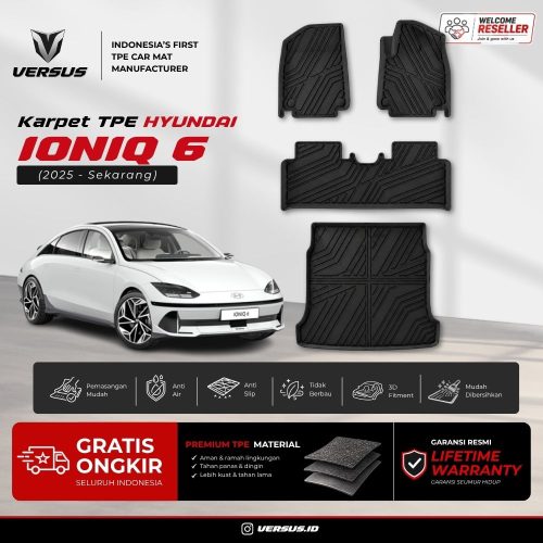 (HARGA PABRIK) VERSUS Karpet Mobil HYUNDAI Qioniq 6 2025-Sekarang Bahan TPE