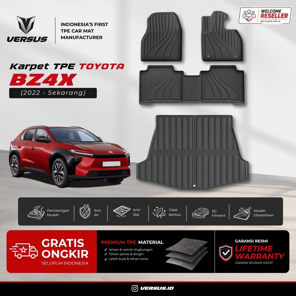 (HARGA PABRIK) Versus Karpet Mobil TOYOTA BZ4X 2022-Sekarang Bahan TPE