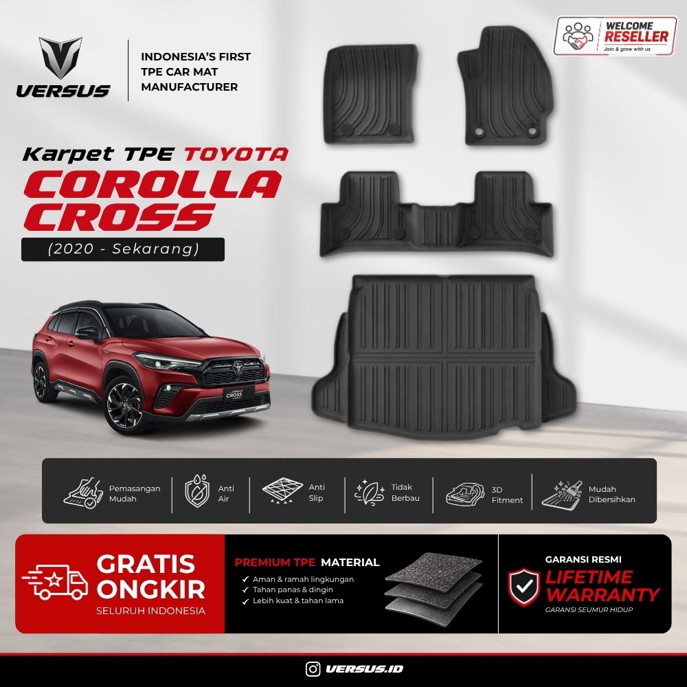 (HARGA PABRIK) Versus Karpet Mobil Toyota Corolla Cross 2020-Sekarang Bahan TPE