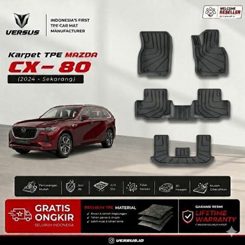 (HARGA PABRIK) VERSUS Karpet Mobil MAZDA CX-80 2025-Sekarang Bahan TPE